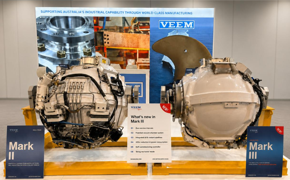 VEEM gyrostabiliser and marine propulsion